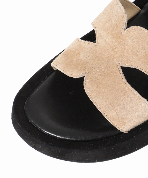 GRISE（グリーズ）の「GRISEレザーアツゾコカットワークミュールサンダル（サンダル・レディース・ベージュ系その他/ブラウン/ブラック×ブラック・MEDIUM/SMALL/X-LARGE/LARGE）」の21枚目の写真