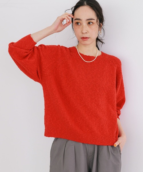 studio CLIP（スタディオクリップ）の「《days》5ゲージ選べる着丈プルオーバー（ニット/セーター・レディース・ピンク/レッド/アイボリー/ライトブルー・MEDIUM/LARGE）」の7枚目の写真