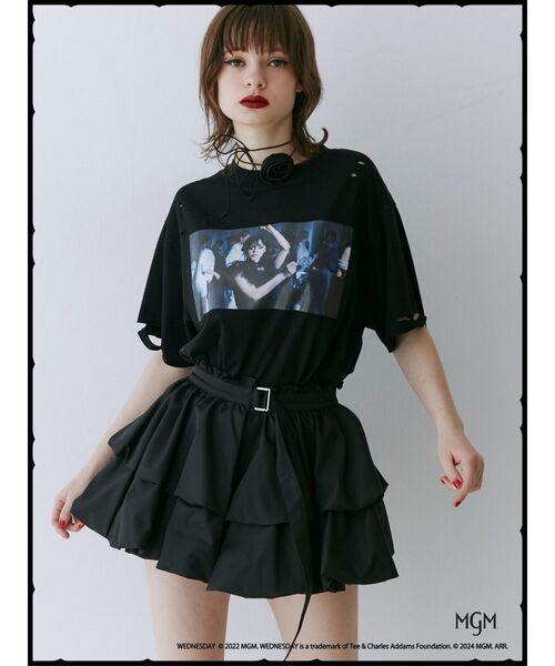 jouetie(ジュエティ)の「Wednesday ダメージフォトBIGTシャツ【コラボ】(Tシャツ/カットソー・レディース・オフホワイト/ブラック・MEDIUM)」の20枚目の写真