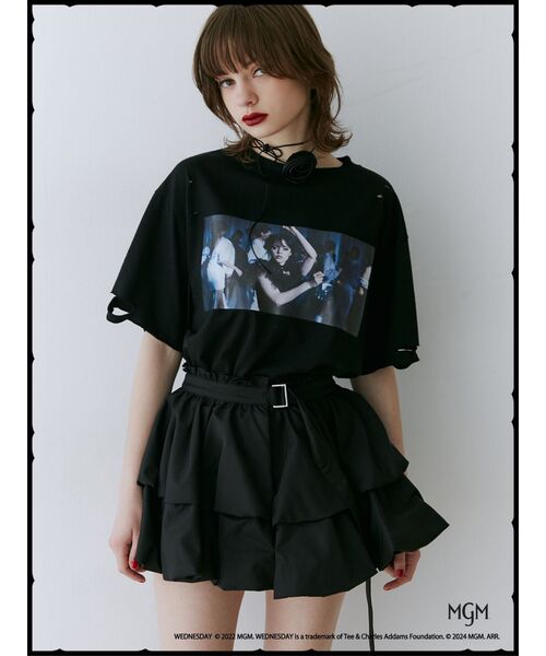 jouetie(ジュエティ)の「Wednesday ダメージフォトBIGTシャツ【コラボ】(Tシャツ/カットソー・レディース・オフホワイト/ブラック・MEDIUM)」の14枚目の写真
