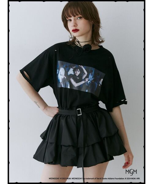 jouetie(ジュエティ)の「Wednesday ダメージフォトBIGTシャツ【コラボ】(Tシャツ/カットソー・レディース・オフホワイト/ブラック・MEDIUM)」の15枚目の写真