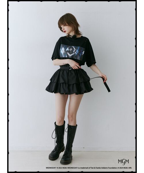 jouetie(ジュエティ)の「Wednesday ダメージフォトBIGTシャツ【コラボ】(Tシャツ/カットソー・レディース・オフホワイト/ブラック・MEDIUM)」の16枚目の写真