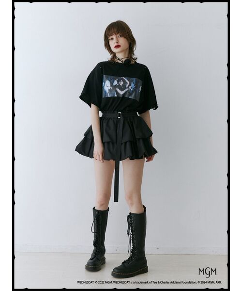 jouetie(ジュエティ)の「Wednesday ダメージフォトBIGTシャツ【コラボ】(Tシャツ/カットソー・レディース・オフホワイト/ブラック・MEDIUM)」の17枚目の写真