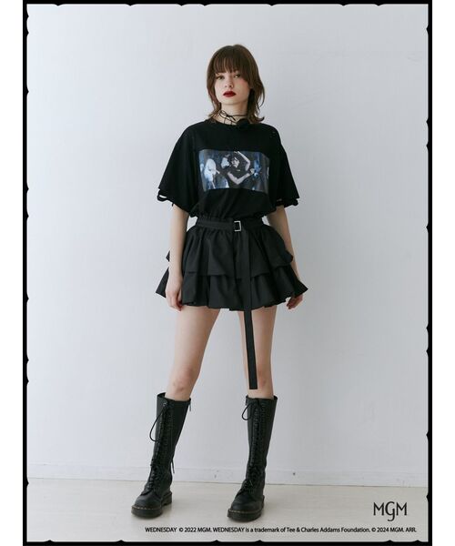 jouetie(ジュエティ)の「Wednesday ダメージフォトBIGTシャツ【コラボ】(Tシャツ/カットソー・レディース・オフホワイト/ブラック・MEDIUM)」の19枚目の写真
