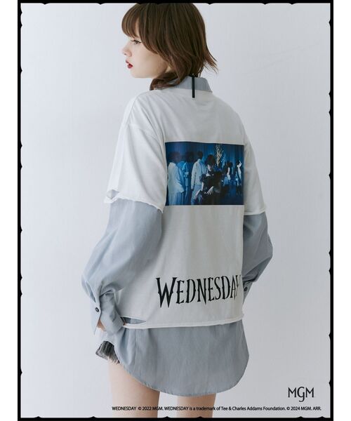 jouetie(ジュエティ)の「Wednesday ダメージフォトBIGTシャツ【コラボ】(Tシャツ/カットソー・レディース・オフホワイト/ブラック・MEDIUM)」の12枚目の写真