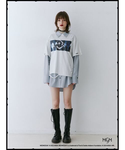 jouetie×ジェイミーリード☆コラボ セール】Wednesday ダメージフォトBIGTシャツ【コラボ】（T