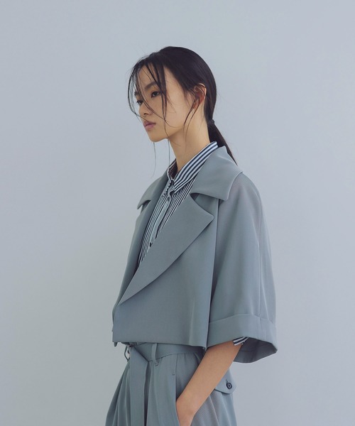 DRESSLAVE(ドレスレイブ)の「minimal trench jacket(ミニマルトレンチジャケット)(その他アウター・レディース・ブラック/グレー・38)」の18枚目の写真