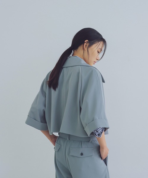 DRESSLAVE(ドレスレイブ)の「minimal trench jacket(ミニマルトレンチジャケット)(その他アウター・レディース・ブラック/グレー・38)」の19枚目の写真