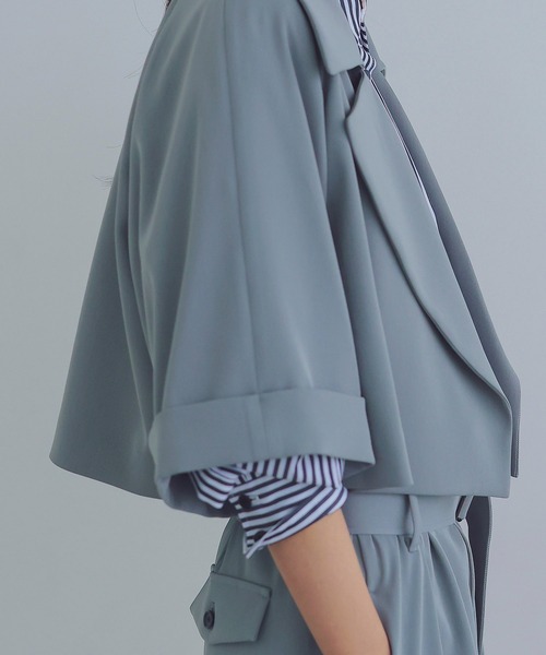 DRESSLAVE(ドレスレイブ)の「minimal trench jacket(ミニマルトレンチジャケット)(その他アウター・レディース・ブラック/グレー・38)」の21枚目の写真