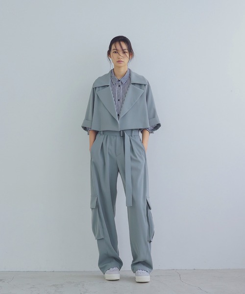 DRESSLAVE(ドレスレイブ)の「minimal trench jacket(ミニマルトレンチジャケット)(その他アウター・レディース・ブラック/グレー・38)」の22枚目の写真