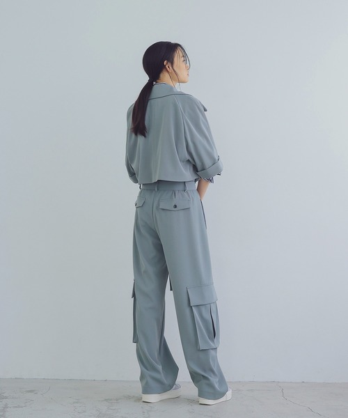 DRESSLAVE(ドレスレイブ)の「minimal trench jacket(ミニマルトレンチジャケット)(その他アウター・レディース・ブラック/グレー・38)」の3枚目の写真