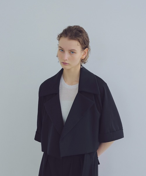 DRESSLAVE(ドレスレイブ)の「minimal trench jacket(ミニマルトレンチジャケット)(その他アウター・レディース・ブラック/グレー・38)」の4枚目の写真
