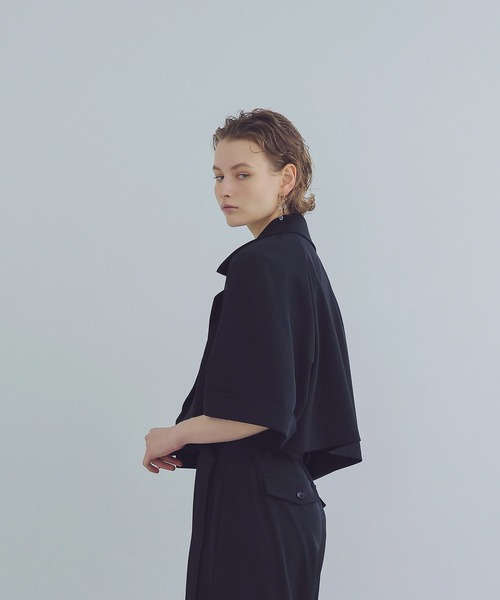 DRESSLAVE(ドレスレイブ)の「minimal trench jacket(ミニマルトレンチジャケット)(その他アウター・レディース・ブラック/グレー・38)」の5枚目の写真