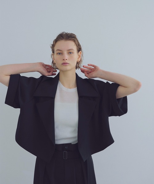 DRESSLAVE(ドレスレイブ)の「minimal trench jacket(ミニマルトレンチジャケット)(その他アウター・レディース・ブラック/グレー・38)」の6枚目の写真