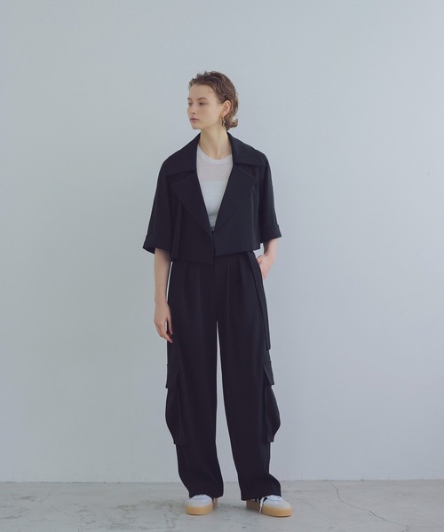 DRESSLAVE(ドレスレイブ)の「minimal trench jacket(ミニマルトレンチジャケット)(その他アウター・レディース・ブラック/グレー・38)」の8枚目の写真