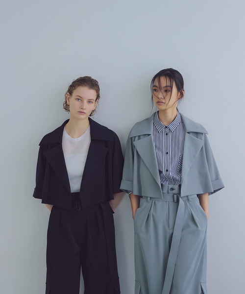 DRESSLAVE(ドレスレイブ)の「minimal trench jacket(ミニマルトレンチジャケット)(その他アウター・レディース・ブラック/グレー・38)」の9枚目の写真