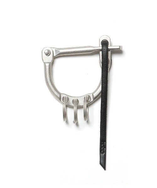 【hobo / ホーボー】D LOCK CARABINER KEY RING with COW LEATHER（キーホルダー）｜hobo（ホーボー）