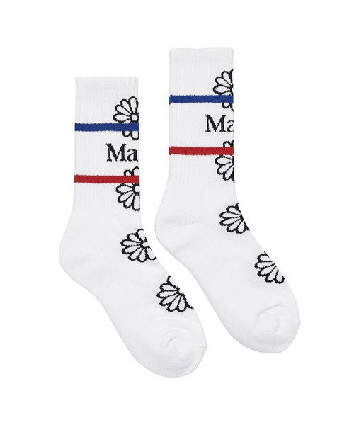 Mardi Mercredi(マルディメクルディ)の「SOCKS FLOS EMOJI(ソックス/靴下・レディース・ダークベージュ/ホワイト/ブラック・FREE)」の2枚目の写真