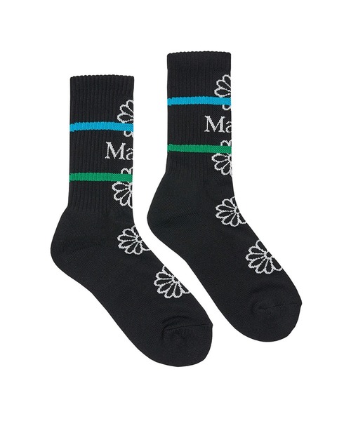 Mardi Mercredi(マルディメクルディ)の「SOCKS FLOS EMOJI(ソックス/靴下・レディース・ダークベージュ/ホワイト/ブラック・FREE)」の1枚目の写真