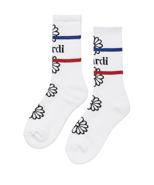 Mardi Mercredi(マルディメクルディ)の「SOCKS FLOS EMOJI(ソックス/靴下・レディース・ダークベージュ/ホワイト/ブラック・FREE)」の4枚目の写真