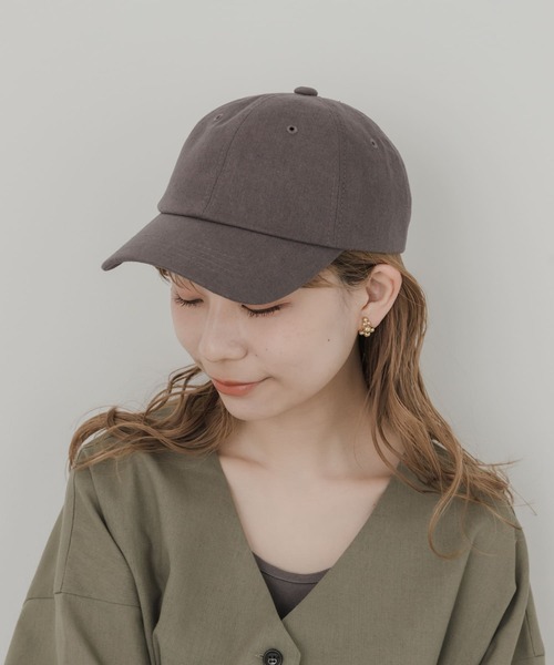 SMELLY（スメリー）の「シンプルリネンキャップ（キャップ・レディース・チャコールグレー/ベージュ/アイボリー・-）」の3枚目の写真