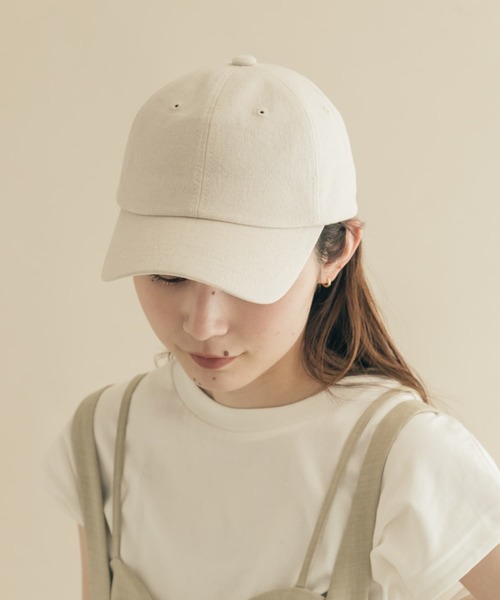 SMELLY（スメリー）の「シンプルリネンキャップ（キャップ・レディース・チャコールグレー/ベージュ/アイボリー・-）」の7枚目の写真