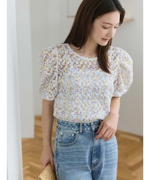 fifth | パフスリーブフラワートップス(シャツ/ブラウス)