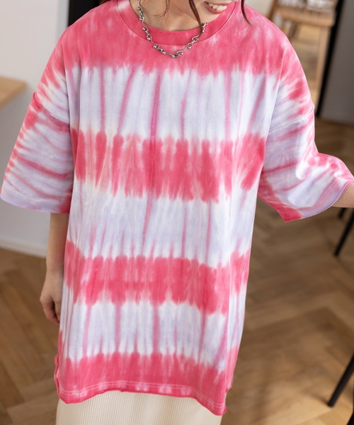LEPSIM(レプシィム)の「タイダイBIG-T 115172(Tシャツ/カットソー・レディース・レッド/オレンジ/ネイビー・FREE)」の7枚目の写真
