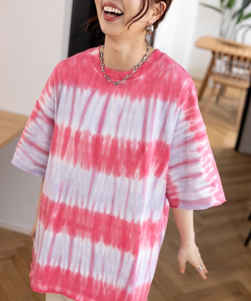 LEPSIM(レプシィム)の「タイダイBIG-T 115172(Tシャツ/カットソー・レディース・レッド/オレンジ/ネイビー・FREE)」の8枚目の写真