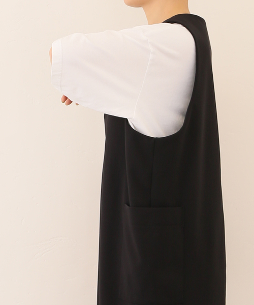 journal standard luxe/ＴツイルVネックワンピース ブラック journal standard luxe/TツイルVネックワンピース ブラック