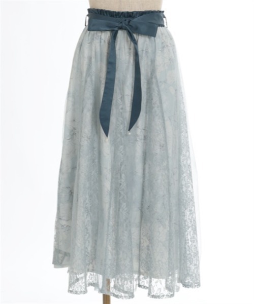 【セール】線画花柄レイヤードスカート（スカート）｜axes femme（アクシーズファム）