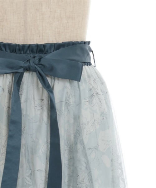 【セール】線画花柄レイヤードスカート（スカート）｜axes femme（アクシーズファム）