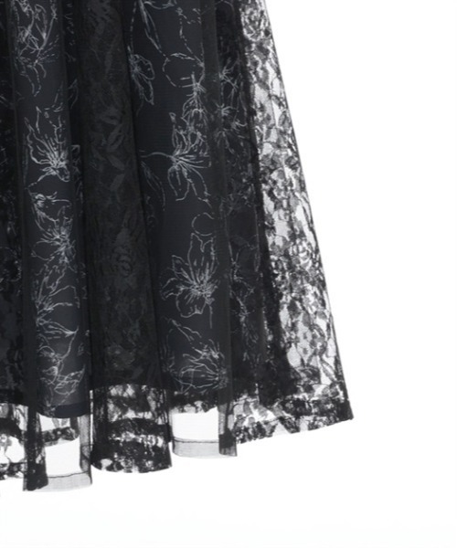 【セール】線画花柄レイヤードスカート（スカート）｜axes femme（アクシーズファム）