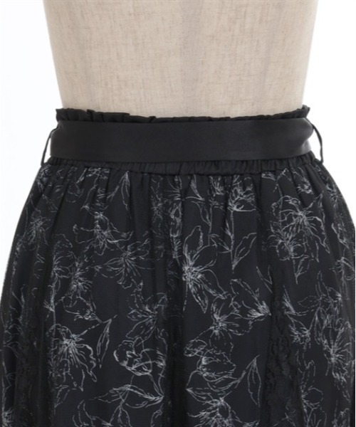 【セール】線画花柄レイヤードスカート（スカート）｜axes femme（アクシーズファム）