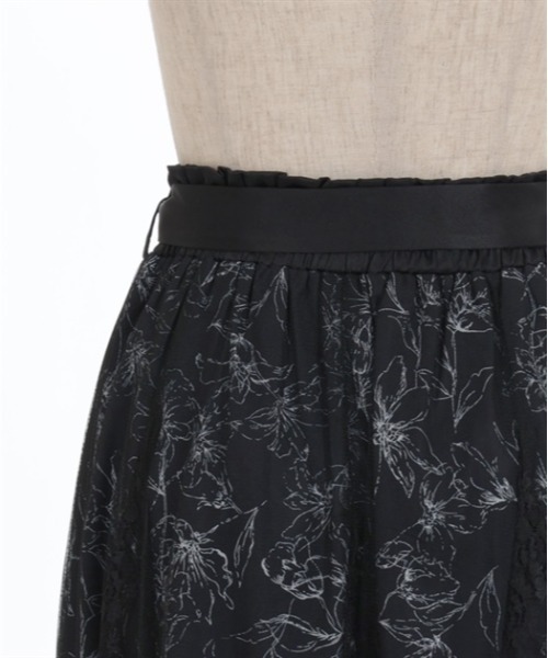 【セール】線画花柄レイヤードスカート（スカート）｜axes femme（アクシーズファム）