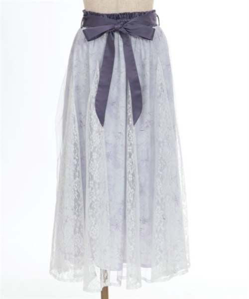 【セール】線画花柄レイヤードスカート（スカート）｜axes femme（アクシーズファム）