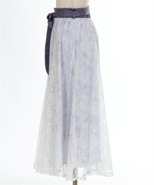 【セール】線画花柄レイヤードスカート（スカート）｜axes femme（アクシーズファム）