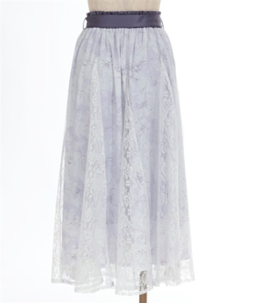 【セール】線画花柄レイヤードスカート（スカート）｜axes femme（アクシーズファム）