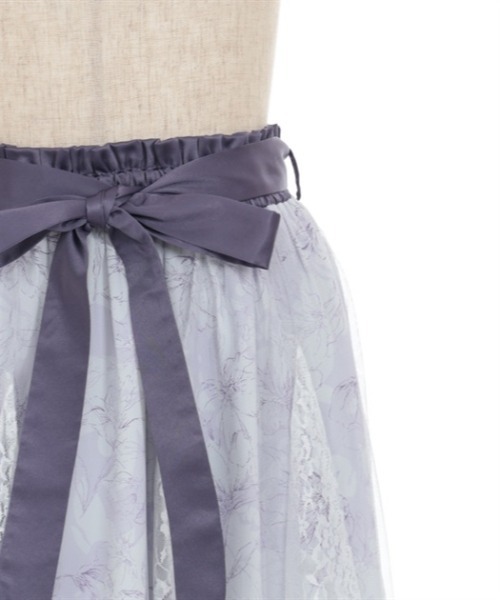 【セール】線画花柄レイヤードスカート（スカート）｜axes femme（アクシーズファム）