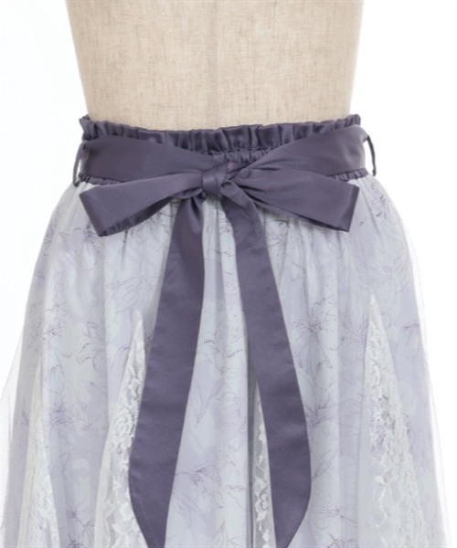 【セール】線画花柄レイヤードスカート（スカート）｜axes femme（アクシーズファム）