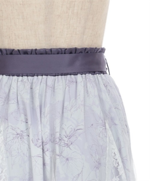 【セール】線画花柄レイヤードスカート（スカート）｜axes femme（アクシーズファム）