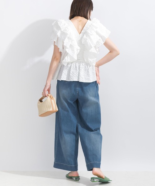 PICCIN(ピッチン)の「【WEB限定】シアサッカーラッフルブラウス(シャツ/ブラウス・レディース・オフホワイト/ピンク/ブラック・L/M)」の11枚目の写真