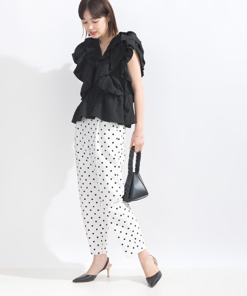 PICCIN(ピッチン)の「【WEB限定】シアサッカーラッフルブラウス(シャツ/ブラウス・レディース・オフホワイト/ピンク/ブラック・L/M)」の18枚目の写真