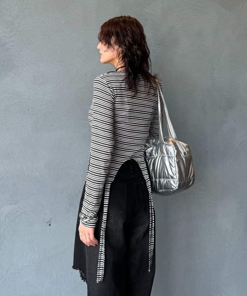 LVEU.(ラブユ.)の「【LVEU.】メタリックキルティングバッグ / BAG 鞄 バッグ トート ボストン ダウン メタリック シルバー ブラック(トートバッグ・レディース・ブラック/シルバー・FREE)」の6枚目の写真