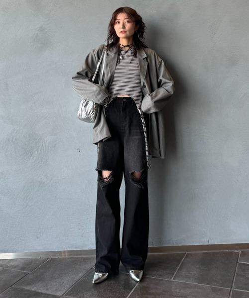 LVEU.(ラブユ.)の「【LVEU.】メタリックキルティングバッグ / BAG 鞄 バッグ トート ボストン ダウン メタリック シルバー ブラック(トートバッグ・レディース・ブラック/シルバー・FREE)」の7枚目の写真