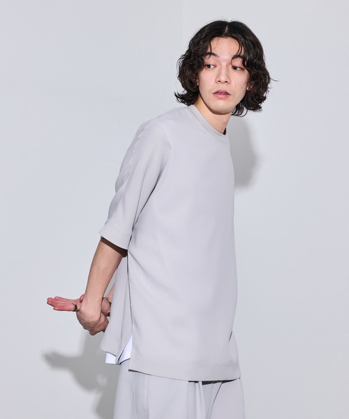 JUNRED（ジュンレッド）の「【 セットアップ対応 】ステッチワークドルマンTシャツ（Tシャツ/カットソー・メンズ・ブラック/オリーブ/ライトグレー・L/M/S）」の3枚目の写真