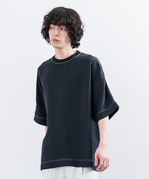 JUNRED（ジュンレッド）の「【 セットアップ対応 】ステッチワークドルマンTシャツ（Tシャツ/カットソー・メンズ・ブラック/オリーブ/ライトグレー・L/M/S）」の4枚目の写真
