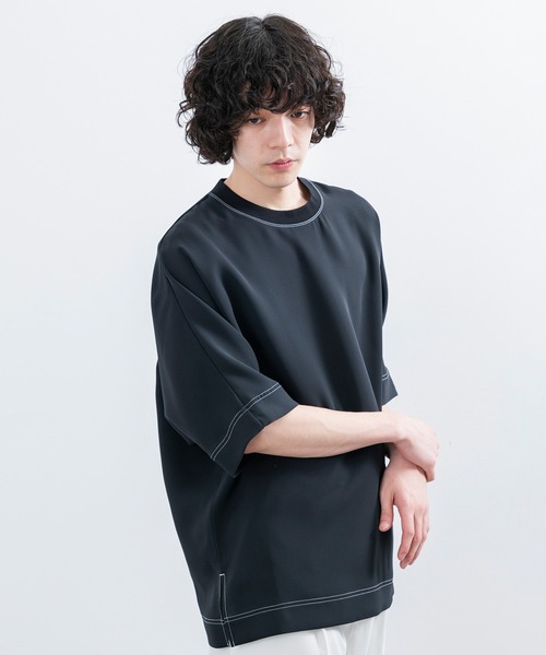 JUNRED（ジュンレッド）の「【 セットアップ対応 】ステッチワークドルマンTシャツ（Tシャツ/カットソー・メンズ・ブラック/オリーブ/ライトグレー・L/M/S）」の5枚目の写真