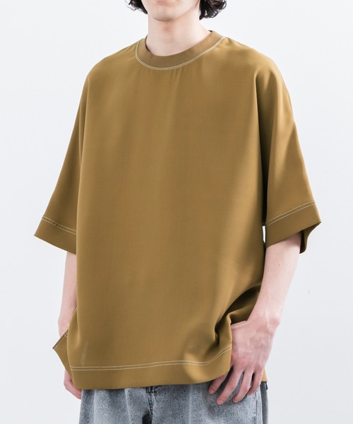 JUNRED（ジュンレッド）の「【 セットアップ対応 】ステッチワークドルマンTシャツ（Tシャツ/カットソー・メンズ・ブラック/オリーブ/ライトグレー・L/M/S）」の8枚目の写真
