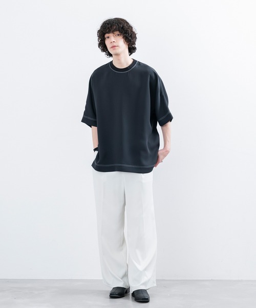 JUNRED（ジュンレッド）の「【 セットアップ対応 】ステッチワークドルマンTシャツ（Tシャツ/カットソー・メンズ・ブラック/オリーブ/ライトグレー・L/M/S）」の9枚目の写真